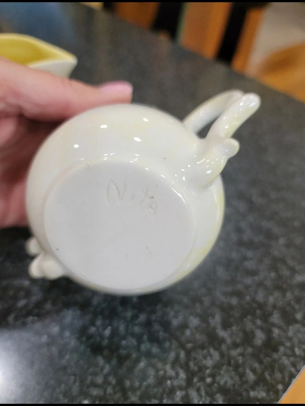 Vitage Cherry Pattern Ceramic Creamers Set of 2 w/ Handles & Spout, Japan, 3 oz